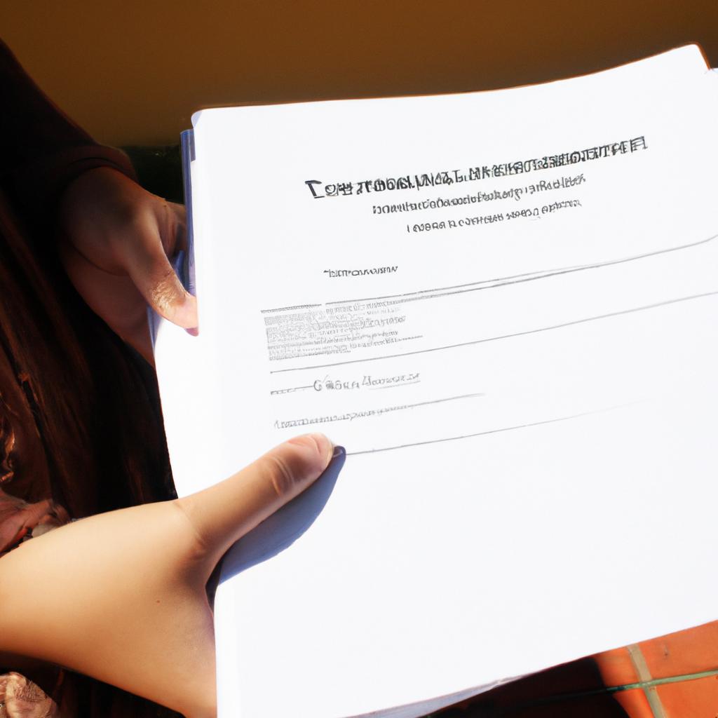 Person holding scholarship application forms